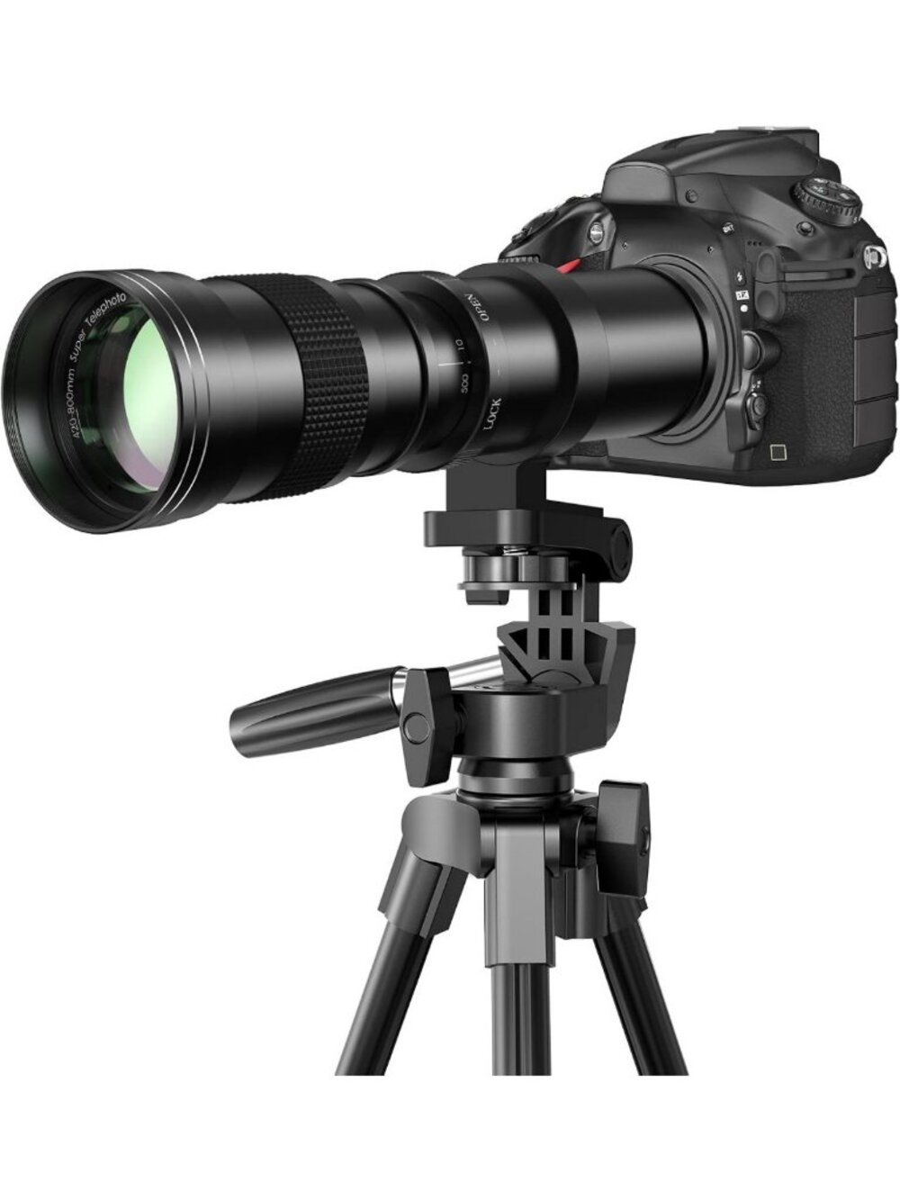 Telephoto Zoom Lens 420-800mm F8.3 + T-Mount for Canon DSLR Cameras - Manual
